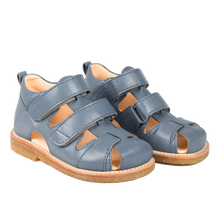 Indlæs billede til gallerivisning Begyndersandal m. velcro, Jeansblå