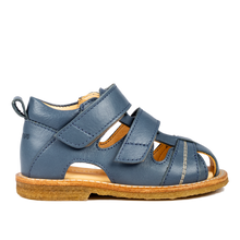 Indlæs billede til gallerivisning Begyndersandal m. velcro, Jeansblå