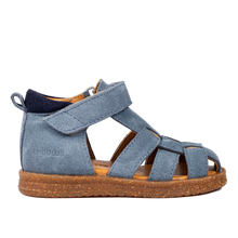 Indlæs billede til gallerivisning Begyndersandal m. velcro, Jeansblå