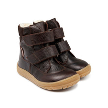 Indlæs billede til gallerivisning Angulus TEX-begynderstøvle med velcrolukning og detalje syninger/ Mørkebrun