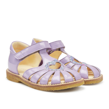 Indlæs billede til gallerivisning Sandal m. velcro, Lilla Glitter