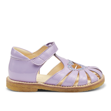 Indlæs billede til gallerivisning Sandal m. velcro, Lilla Glitter
