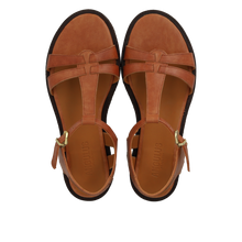 Indlæs billede til gallerivisning Sandal m. spænde, Cognac
