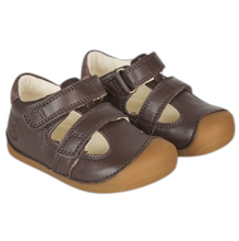 Indlæs billede til gallerivisning Begyndersandal m. velcro, Mørkebrun