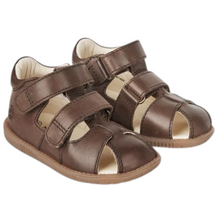 Indlæs billede til gallerivisning Begyndersandal m. velcro, Brun