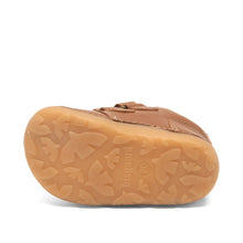 Indlæs billede til gallerivisning Begyndersko m. velcro og lammefoer, Cognac