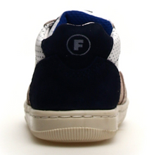 Indlæs billede til gallerivisning Naturino begyndersko med snørelukning/ Beige/Navy/Hvid hæl