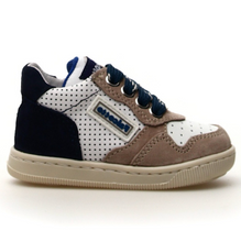 Indlæs billede til gallerivisning Naturino begyndersko med snørelukning/ Beige/Navy/Hvid side