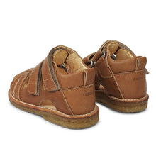 Indlæs billede til gallerivisning Begyndersandal m. velcro, Cognac