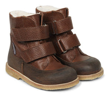Indlæs billede til gallerivisning TEX-støvle m. velcro, Cognac/mørkebrun