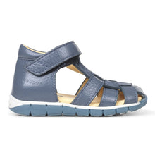 Indlæs billede til gallerivisning Angulus begyndersandal med velcro lukning/ Jeansblå side