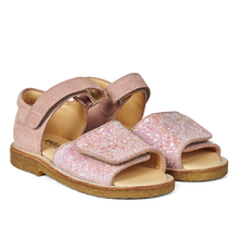 Indlæs billede til gallerivisning Sandal m. velcro, Peach glitter