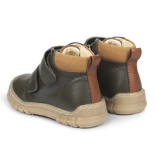Indlæs billede til gallerivisning Angulus begynder TEX-sko med dobbelt velcrolukning/ Oliven hæl