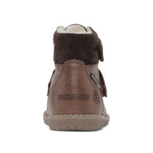 Indlæs billede til gallerivisning Bundgaard TEX-støvle med dobbelt velcrolukning og uldfoer/ Brun hæl