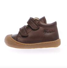 Indlæs billede til gallerivisning Naturino begyndersko med dobbelt velcrolukning/ Mørkebrun side