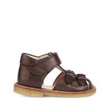 Indlæs billede til gallerivisning Begyndersandal m. velcro, Mørkebrun