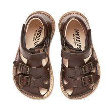 Indlæs billede til gallerivisning Begyndersandal m. velcro, Mørkebrun