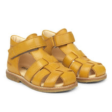 Indlæs billede til gallerivisning Angulus begyndersandal med velcrolukning/ Gul front