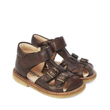 Indlæs billede til gallerivisning Begyndersandal m. velcro, Mørkebrun