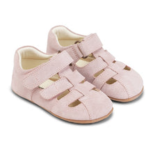 Indlæs billede til gallerivisning Begyndersandal m.  velcro, Beige/sart rosa
