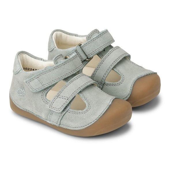 Begyndersandal m. velcro, Grå