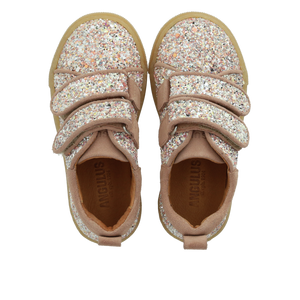Sneakers m. velcro, Rosa glitter