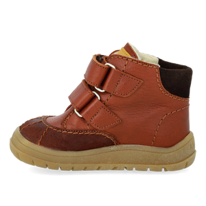 Begynder-TEX-støvle m. velcro, Mørkebrun