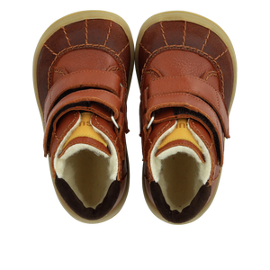 Begynder-TEX-støvle m. velcro, Mørkebrun