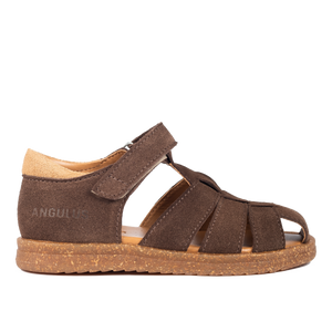 Sandal m. velcro, Brown