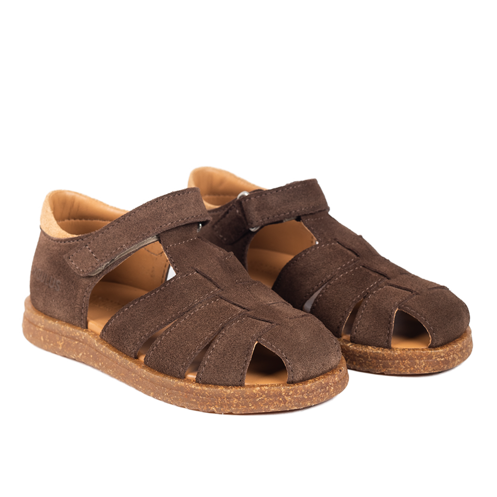 Sandal m. velcro, Brown