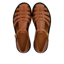 Indlæs billede til gallerivisning Sandal m. spænde, Cognac
