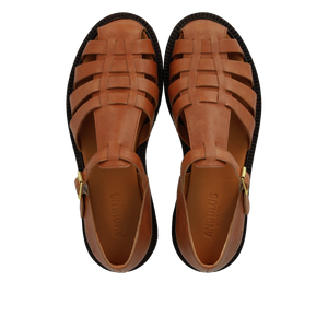 Sandal m. spænde, Cognac