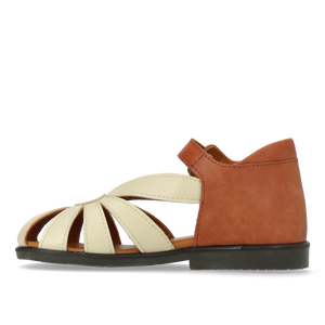 Sandal m. spænde, Congac/Råhvid