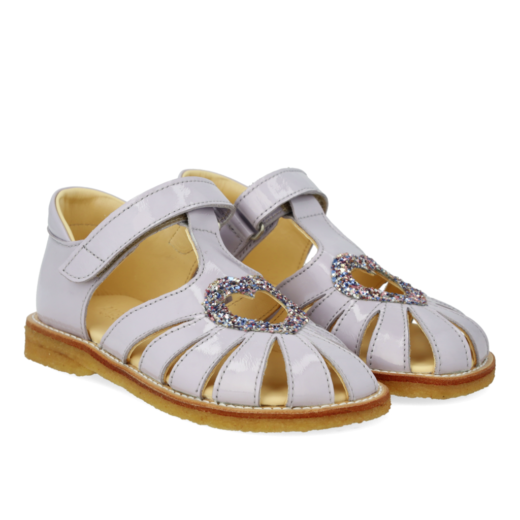 Sandal m. velcro, Lilla Glitter