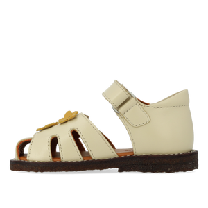 Begyndersandal m. velcro, Råhvid