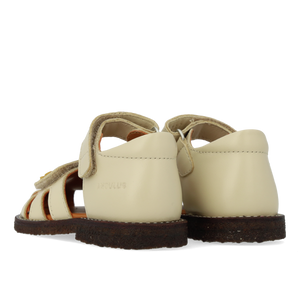 Begyndersandal m. velcro, Råhvid