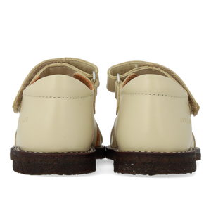 Begyndersandal m. velcro, Råhvid