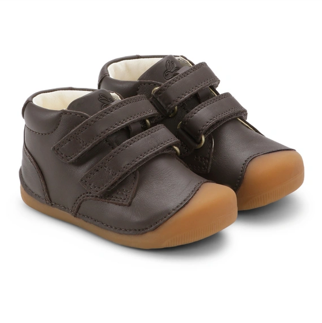 Begyndersko m. velcro, Brun