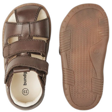 Indlæs billede til gallerivisning Begyndersandal m. velcro, Brun

