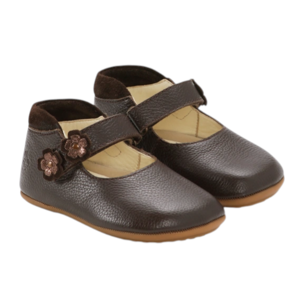 Hjemmesko m. velcro, Brun