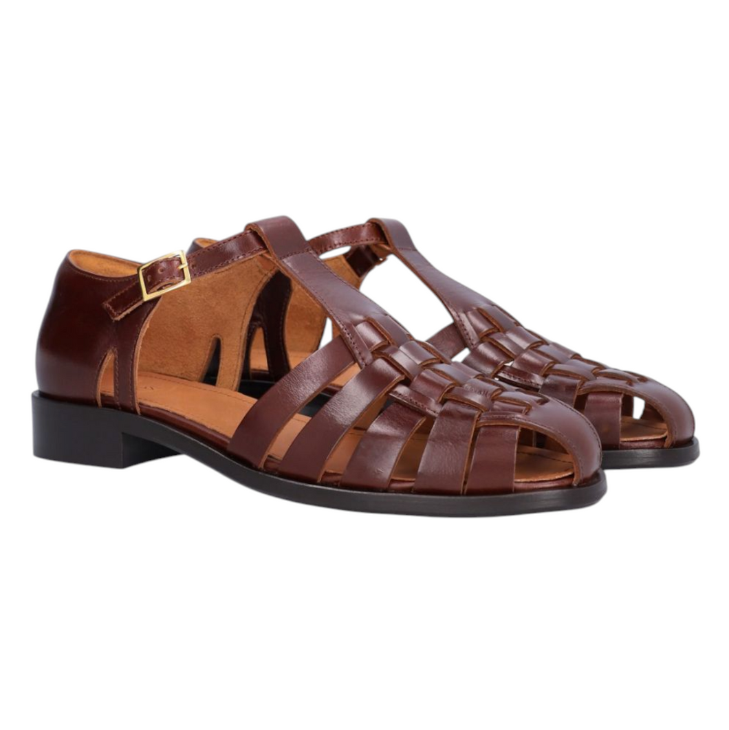 Sandal m. spænde, Brun