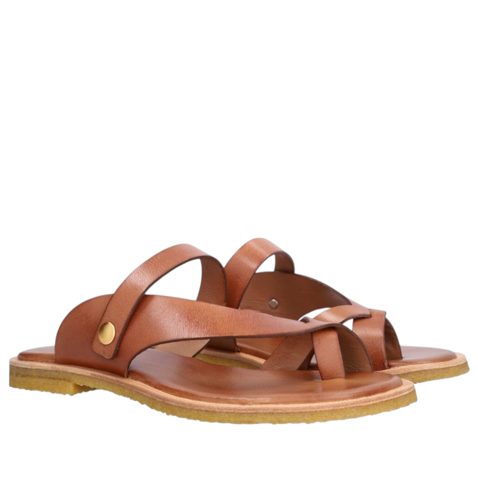 Sandal m. spænde, Cognac