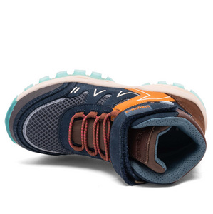 TEX-støvle m. velcro, Brun/Navy