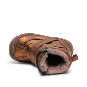 TEX-støvle m. velcro, Bronze Metallic