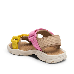 Sandal m. velcro, Gul/Pink