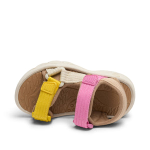 Sandal m. velcro, Gul/Pink