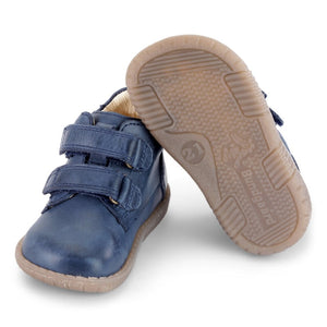 Bundgaard sko med dobbelt velcrolukning og Zero Heel sål/ Navy sål