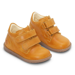 Bundgaard sko med dobbelt velcrolukning og Zero Heel sål/ Gul 