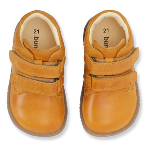 Bundgaard sko med dobbelt velcrolukning og Zero Heel sål/ Gul top