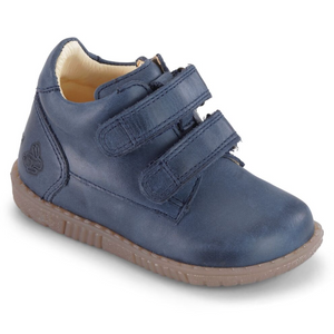 Bundgaard sko med dobbelt velcrolukning og Zero Heel sål/ Navy side